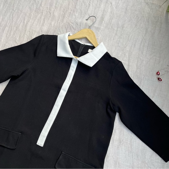 SOLD ❌ Black Straight Dress with contrast collar - Picture 2 of 8
